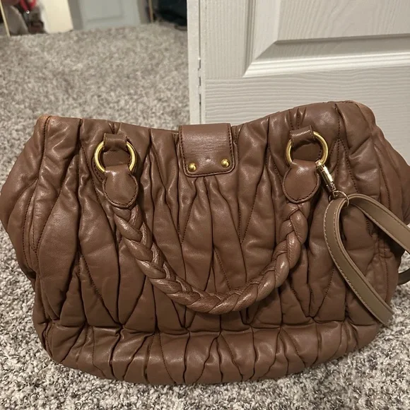 Miu Miu Brown/Mauve Quilted Leather Bag - Picture 6 of 14